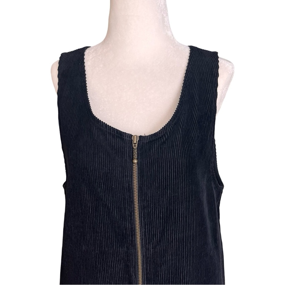 Vintage Concept XXV Black Corduroy Zippered Dress PTP 18.5”